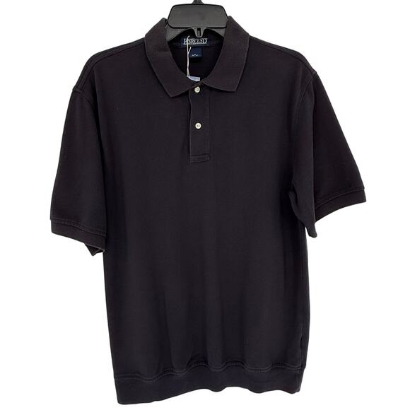 Land's End Men's Short Sleeve Cotton Polo Shirt Regular Fit Navy Blue - Picture 1 of 6